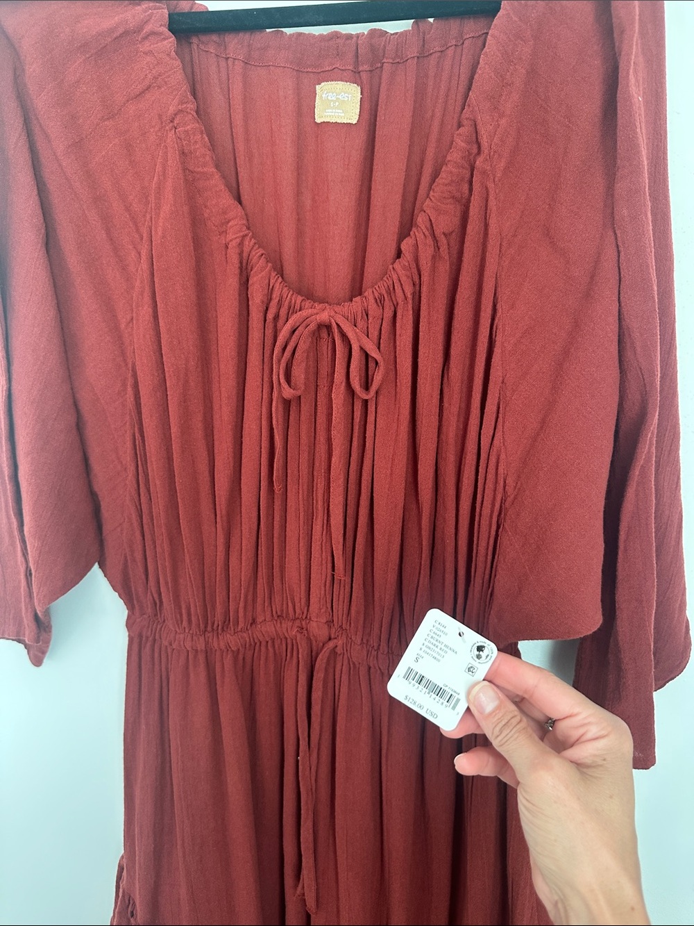 NWT Free People Shore Chic Maxi Dress-Burnt Henna - Picture 6 of 9